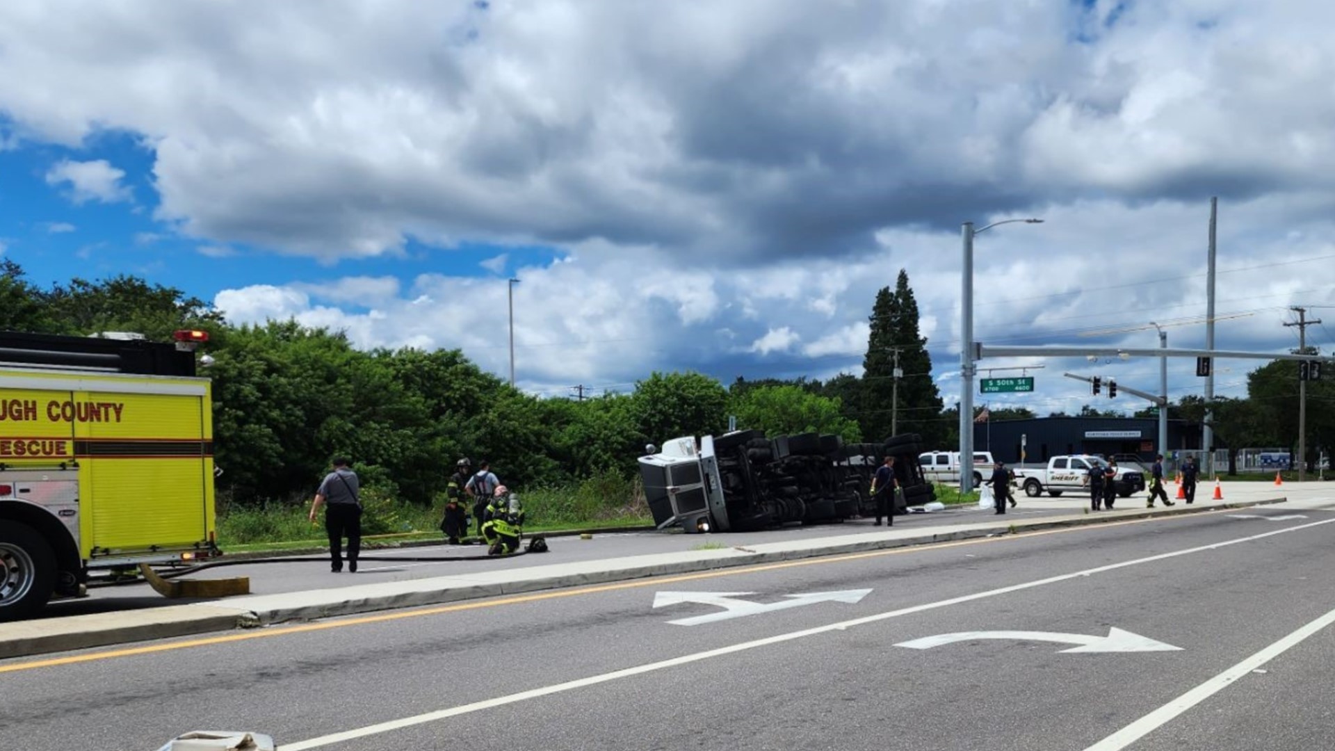 Tanker truck overturned after driver loses control | wtsp.com