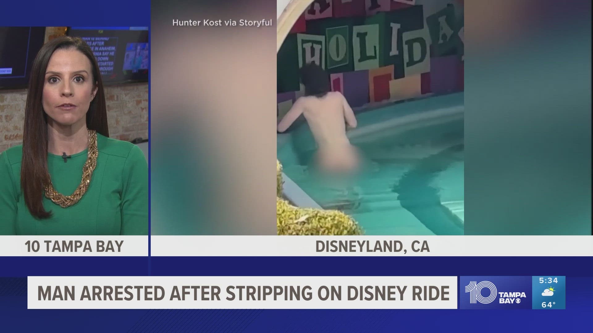 Man arrested after stripping on Disneyland ride