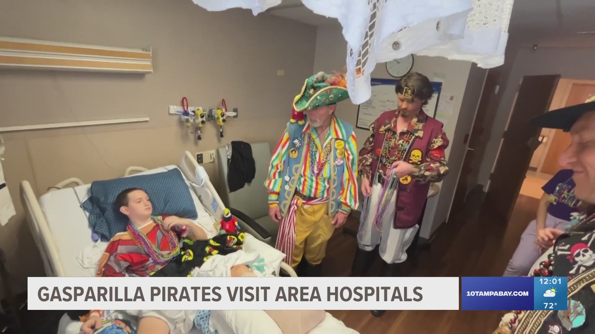 Before raiding the city and demanding the key to the city, Ye Mystic Krewe of Gasparilla spread cheer in hospital wings.