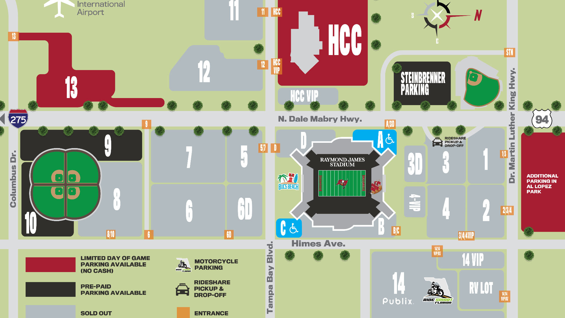 Game day parking at Raymond James Stadium