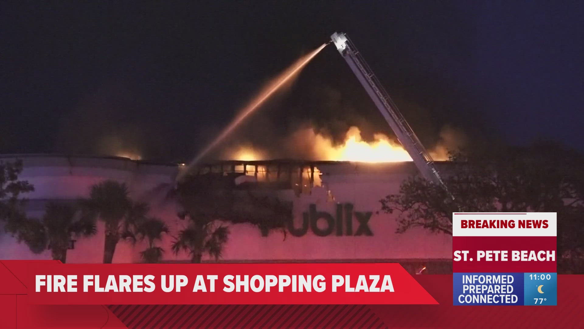 The fire response shut down Gulf Boulevard in both directions.