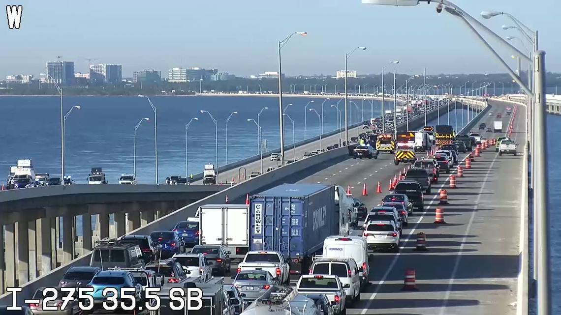 Howard Frankland Bridge traffic Crashes on both sides of the bridge