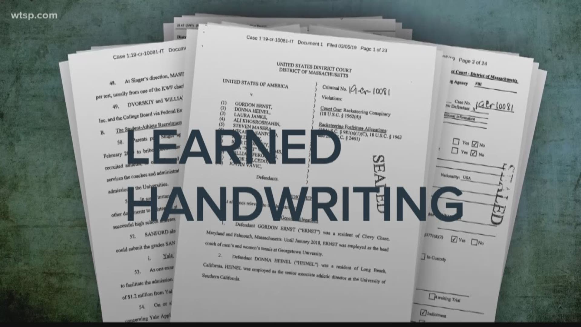 Among those charged are nine coaches of elite schools and 33 parents who prosecutors say paid "enormous sums" to guarantee their children's admission.