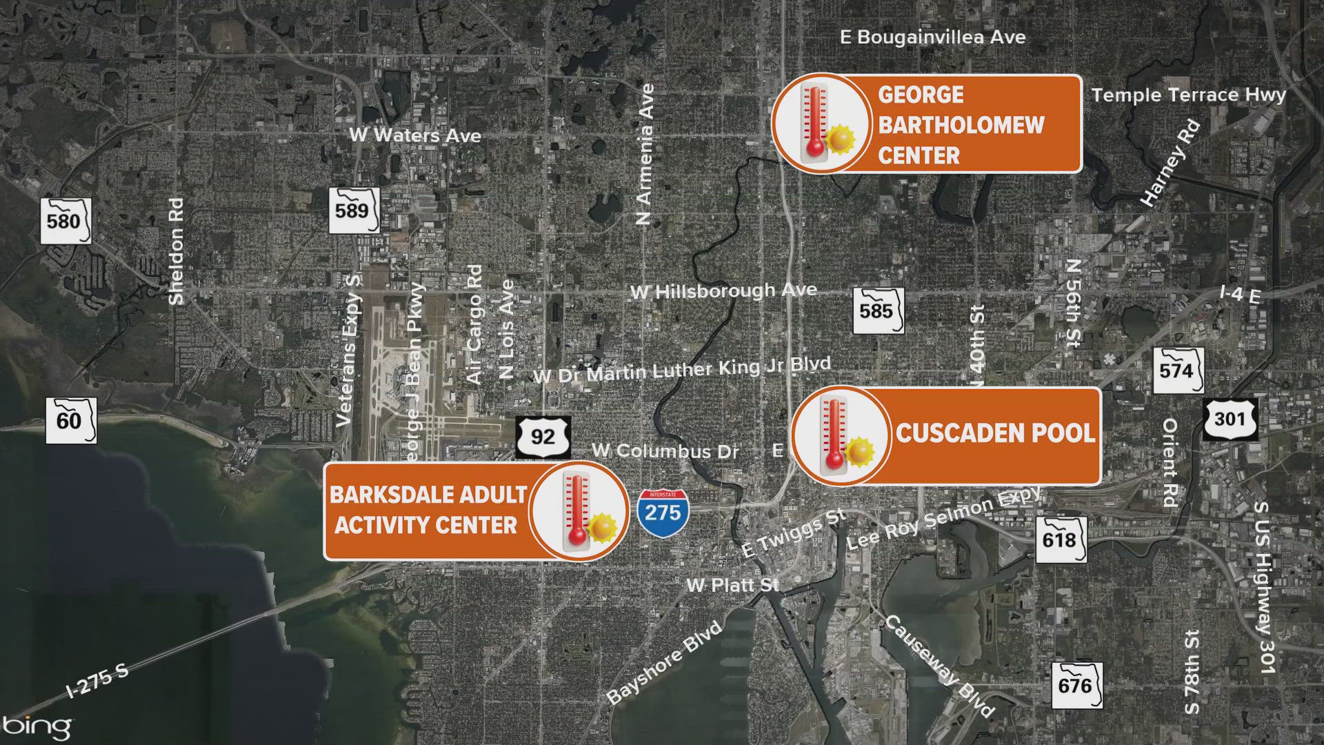 LIST: Tampa cooling stations open due to hot temperatures | wtsp.com