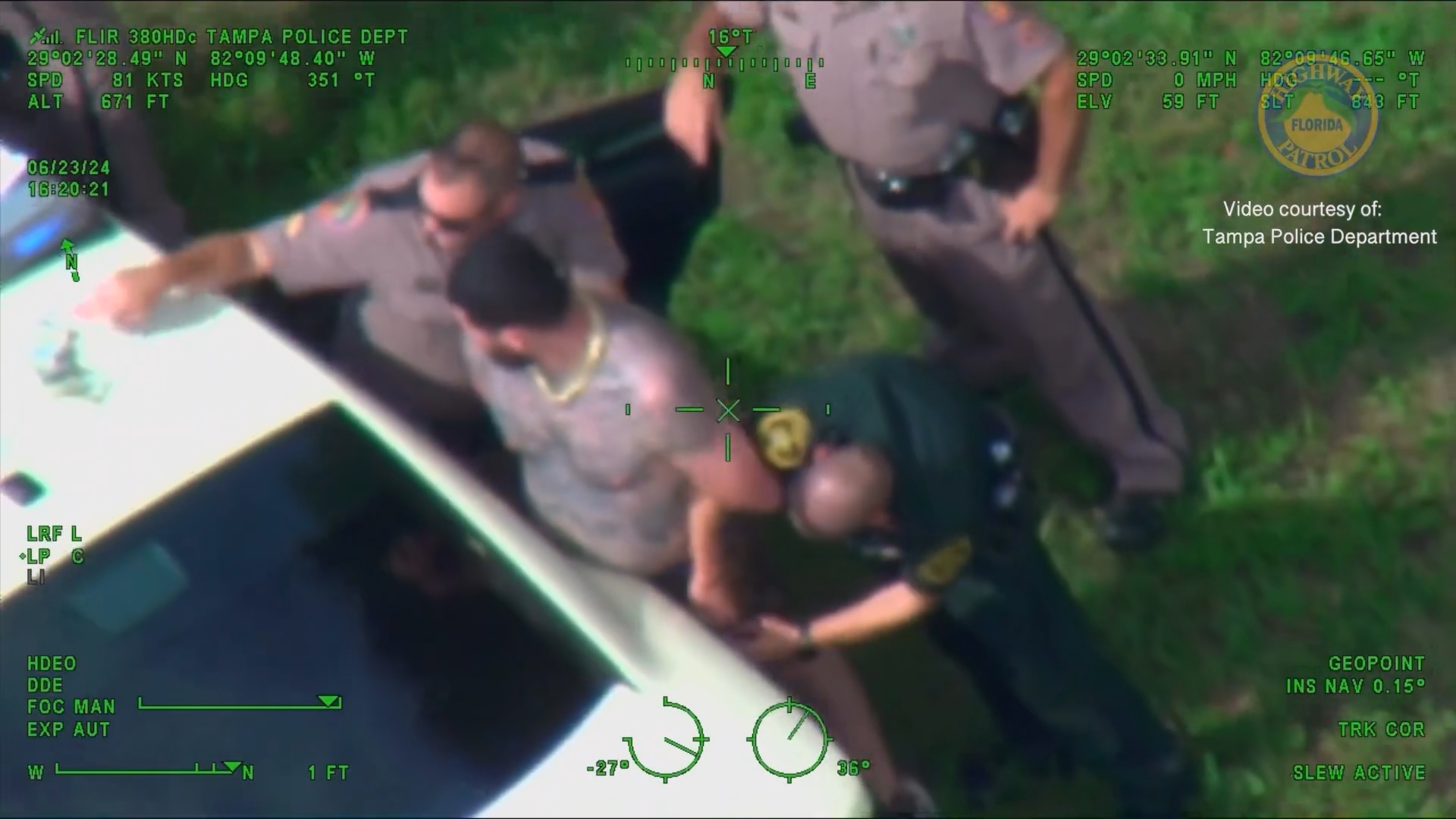Florida troopers and local law enforcement arrest Travis Craig after he allegedly fled from a traffic stop in Tampa.