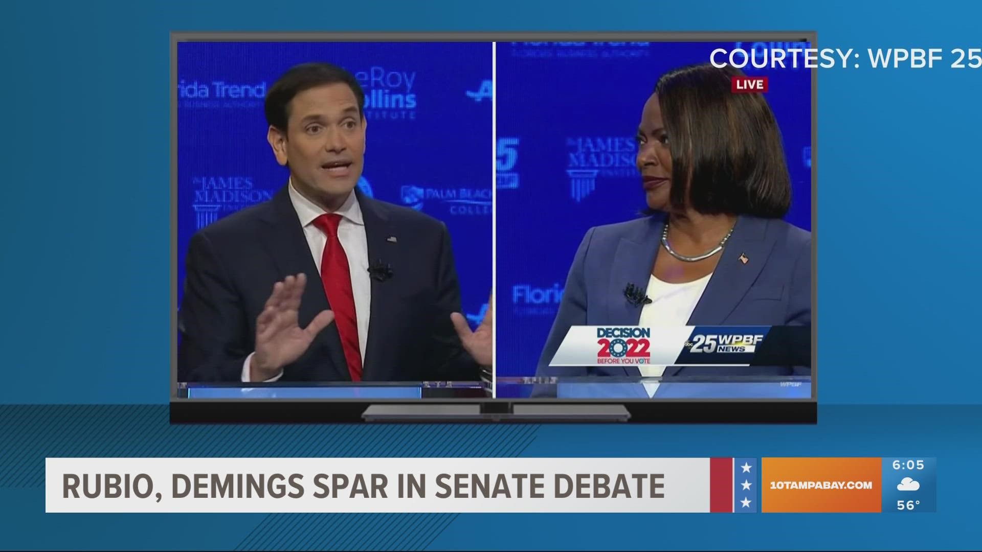 The two candidates sparred during their only televised debate before the midterm election on Nov. 8.