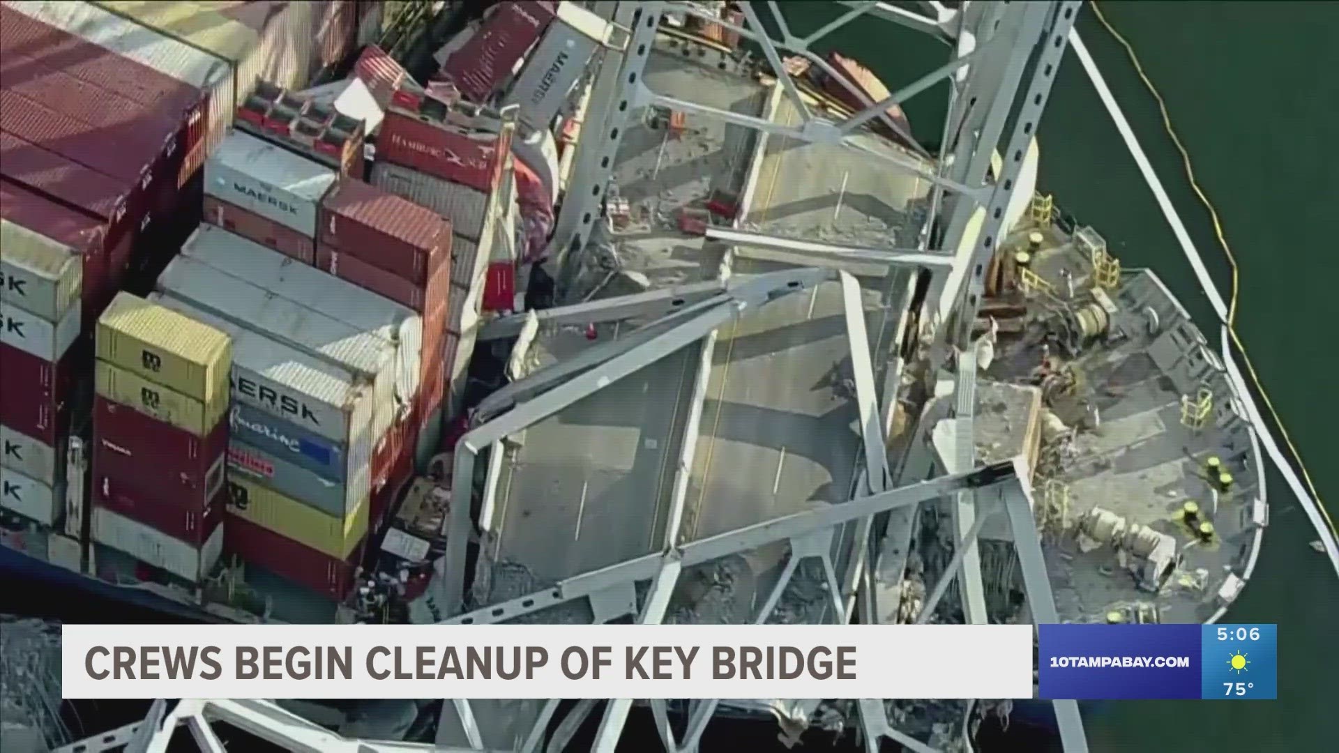 Two cranes will be used to clear the channel of the twisted metal and concrete remnants of the Francis Scott Key Bridge, as well as the cargo ship that hit it.