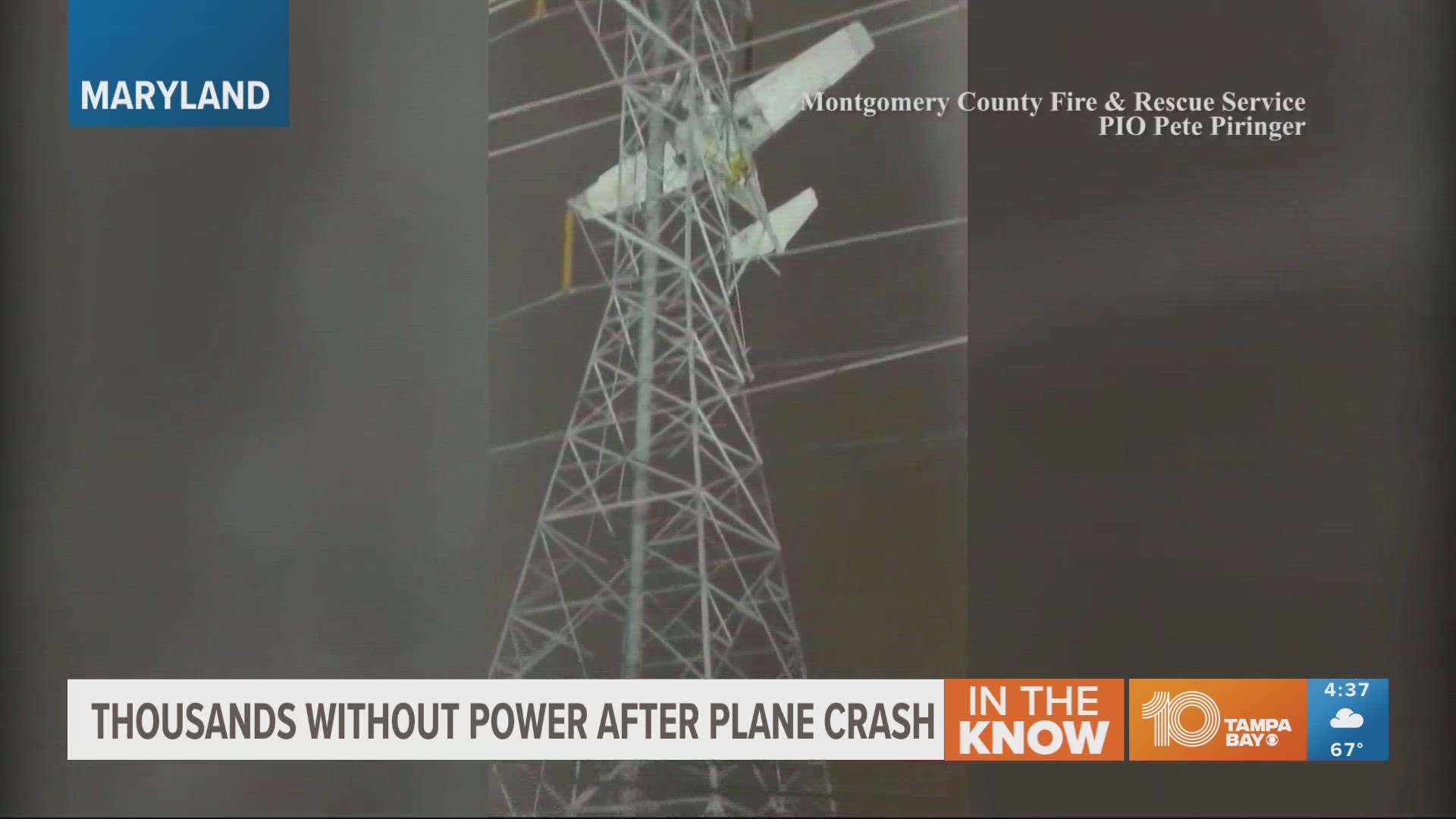 Authorities said the plane was stuck about 100 feet above the ground for several hours.