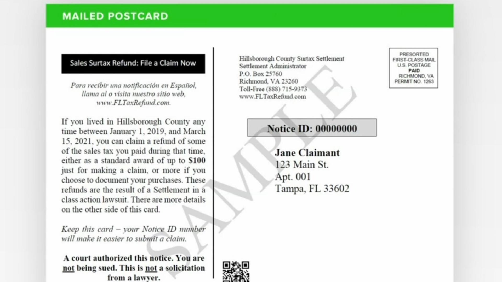 You must be able to prove you lived in the county when the now-defunct tax was collected or have documentation of your purchases.