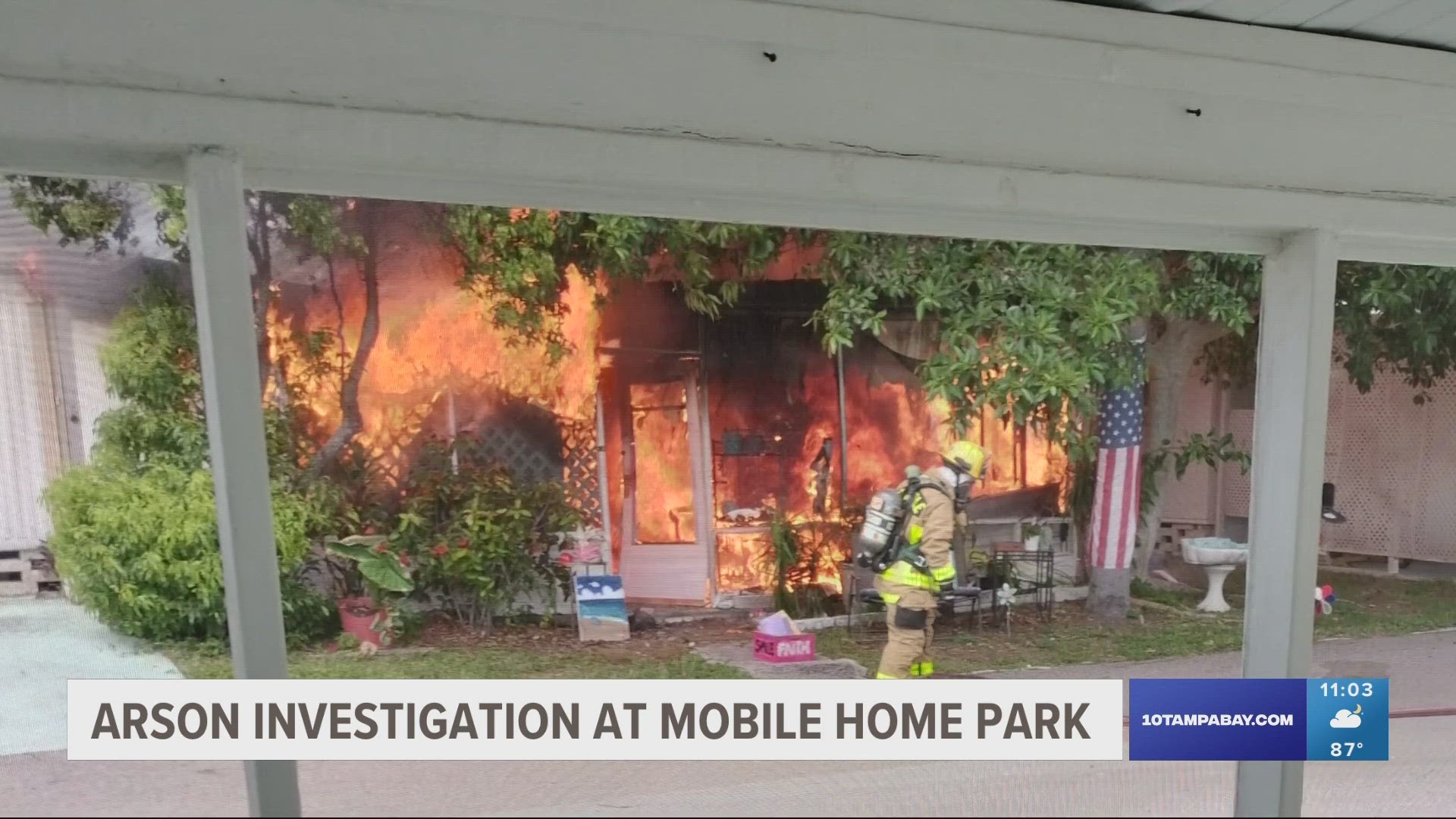 Neighbors describe a chaotic scene, with large flames engulfing the mobile home and multiple rounds of ammunition exploding inside the fire.