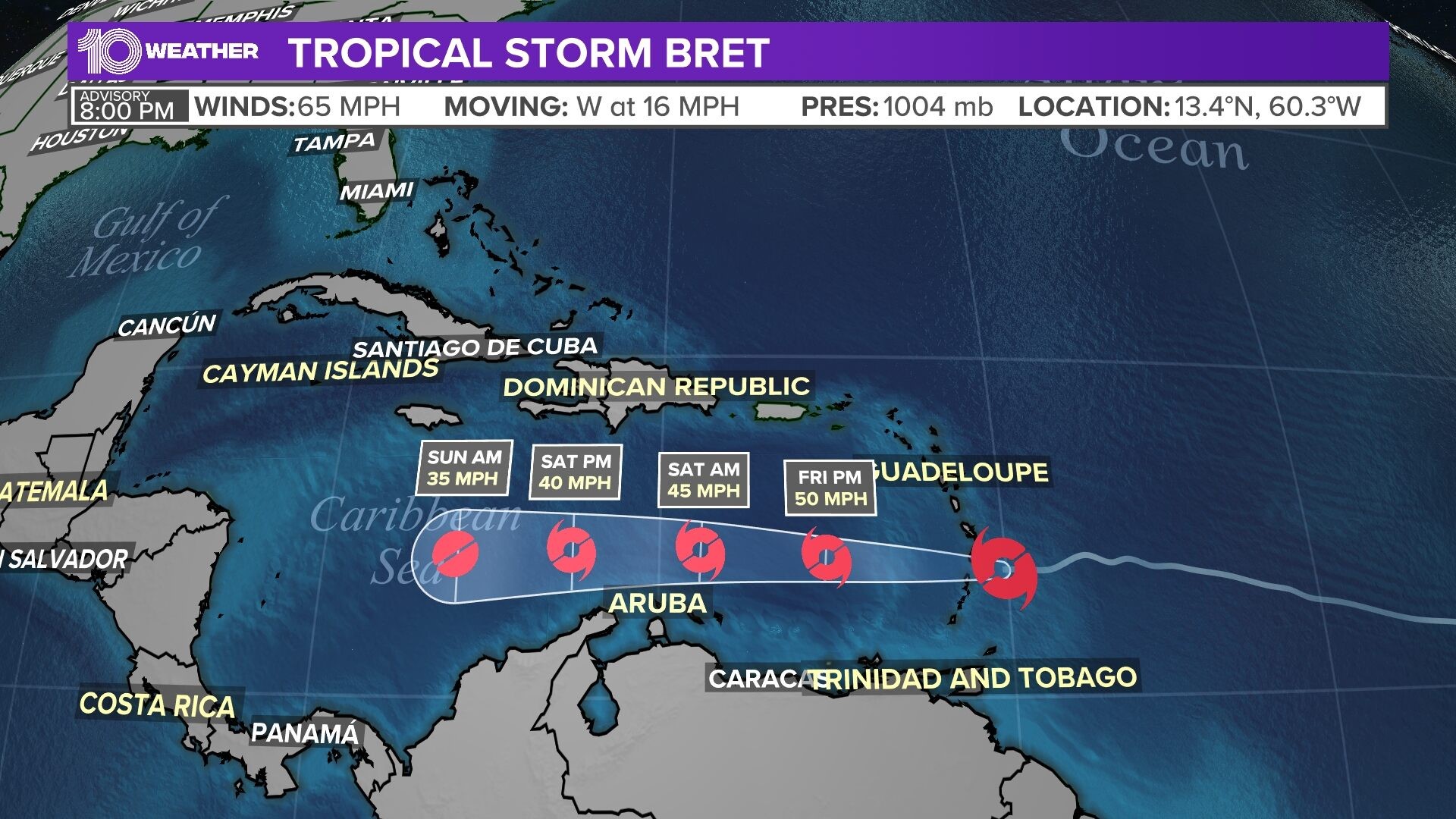 Tropical Storm Bret moves closer to Caribbean islands | wtsp.com