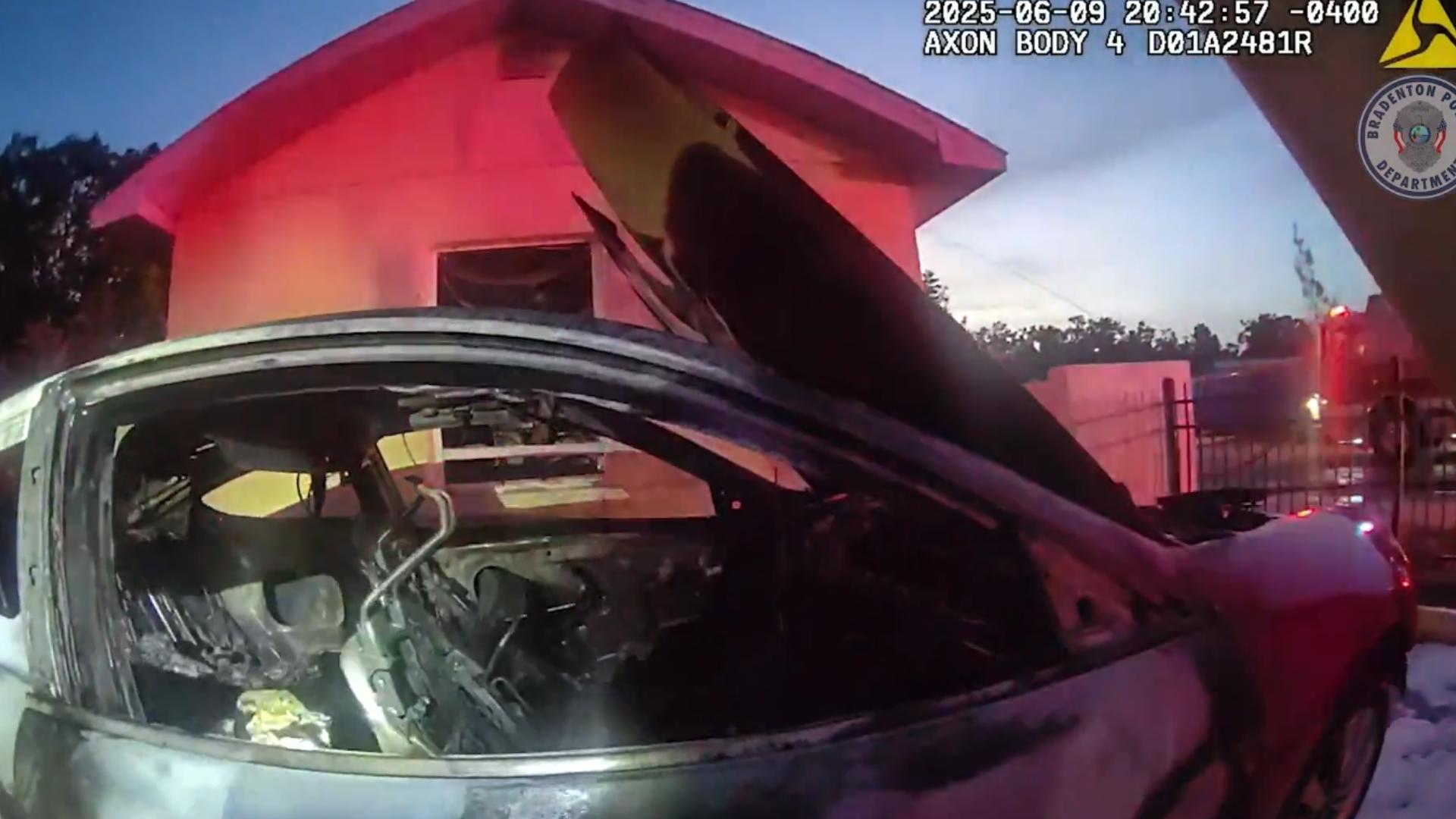 A Bradenton, Florida woman is accused of setting her boyfriend's car on fire, police say.