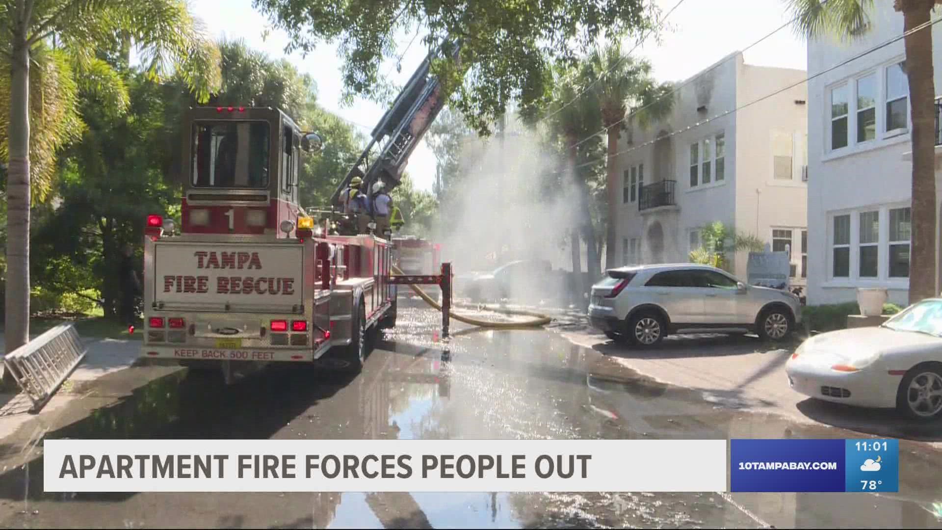 Flames and smoke were seen coming out from the roof.