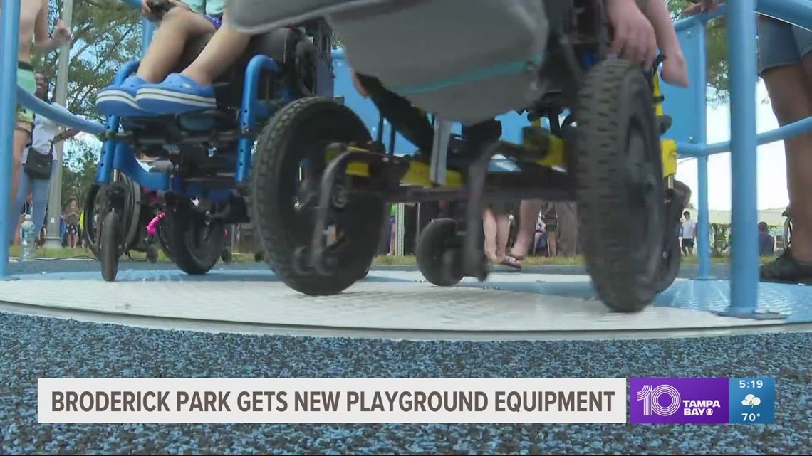 Broderick Park gets new playground equipment for children with disabilities