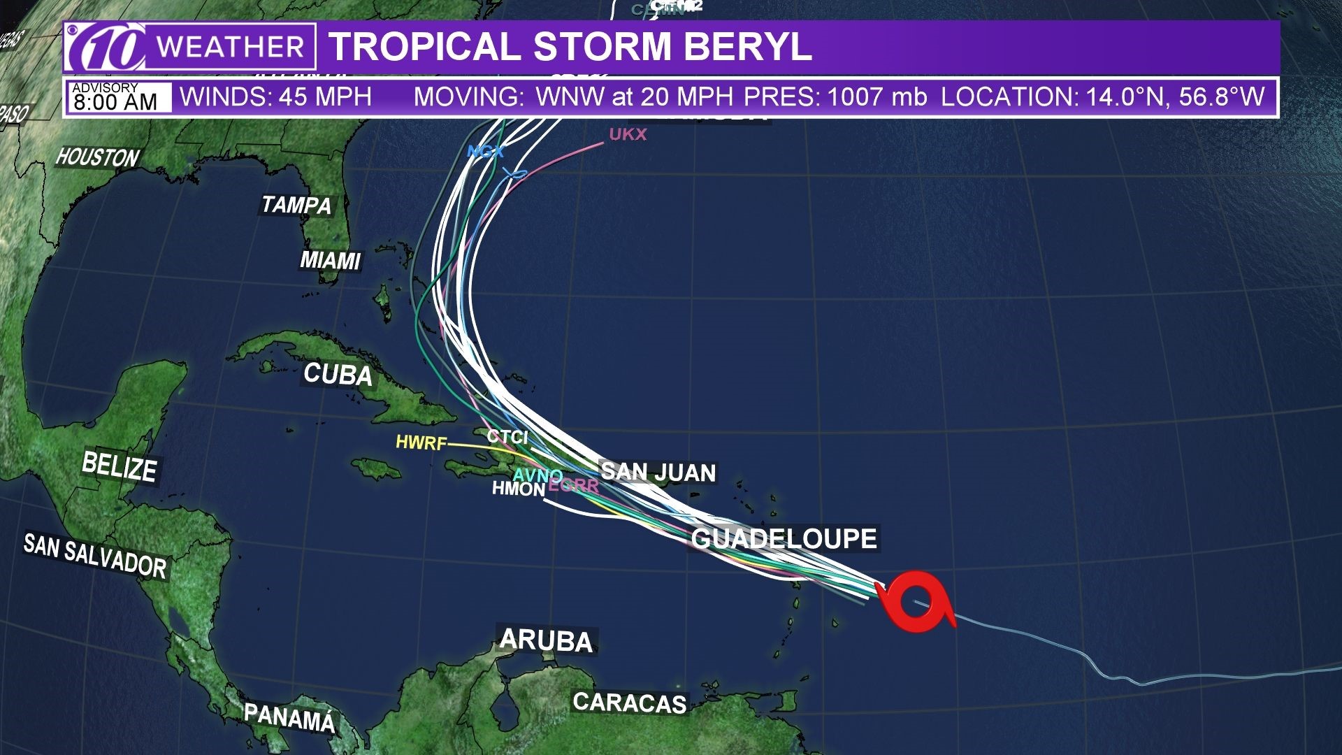 Watching Tropical storms Beryl and Chris in Atlantic; no threat to ...