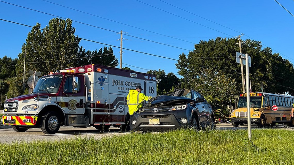 Crash involving school bus leaves 1 injured in Winter Haven | wtsp.com