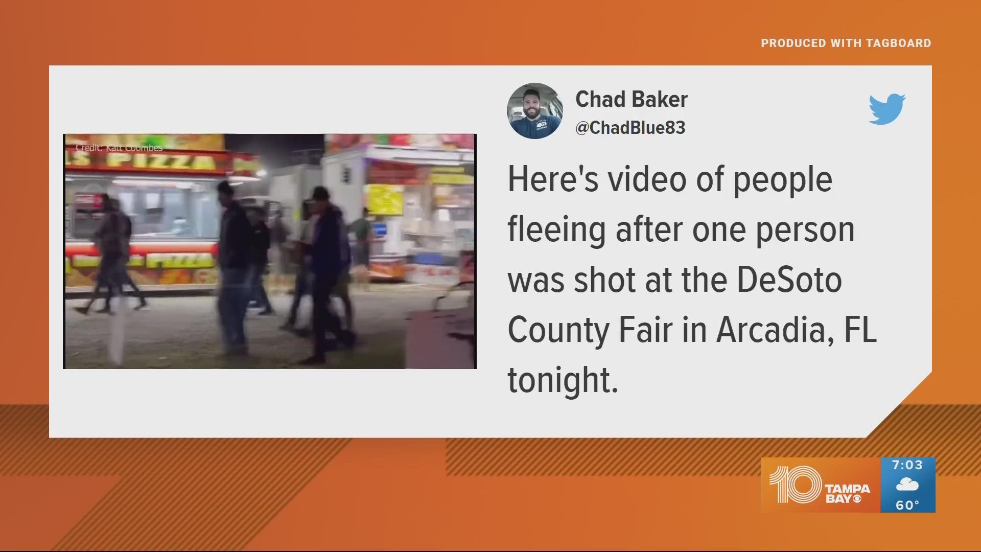 The shooting comes on the second day of the DeSoto County Fair.