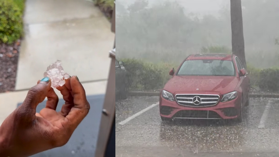 Hail falls in Tampa during storms Monday | See videos | wtsp.com