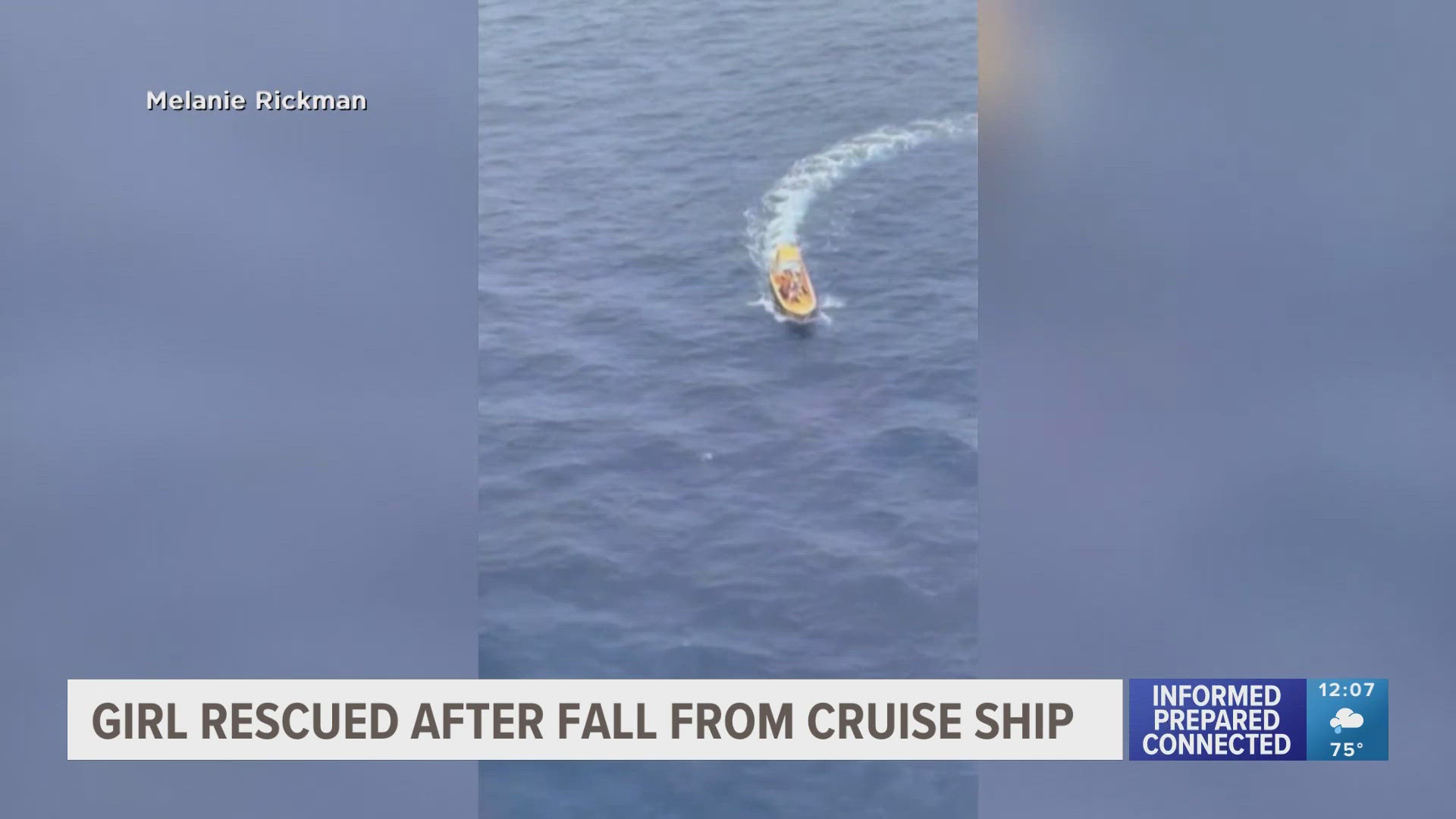 The cruise line confirmed that two guests were rescued after falling overboard from the ship on its way to Florida.