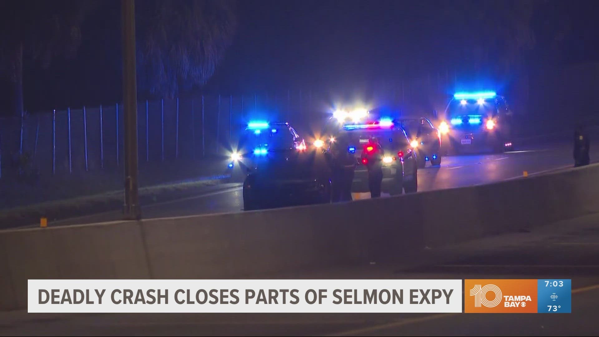 At least one person is dead after the crash occurred Saturday night in Tampa, authorities say.