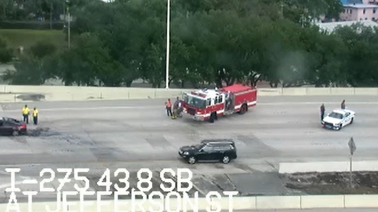 Northbound I-275 lanes reopen near I-4 due after car fire extinguished
