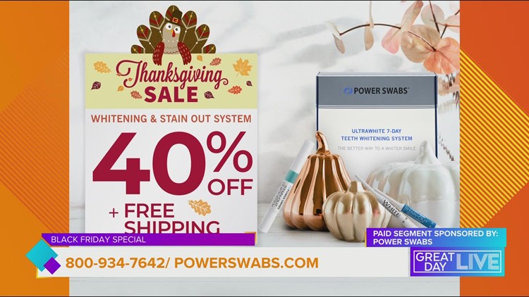Get professional teeth whitening with Power Swabs during this black Friday special
