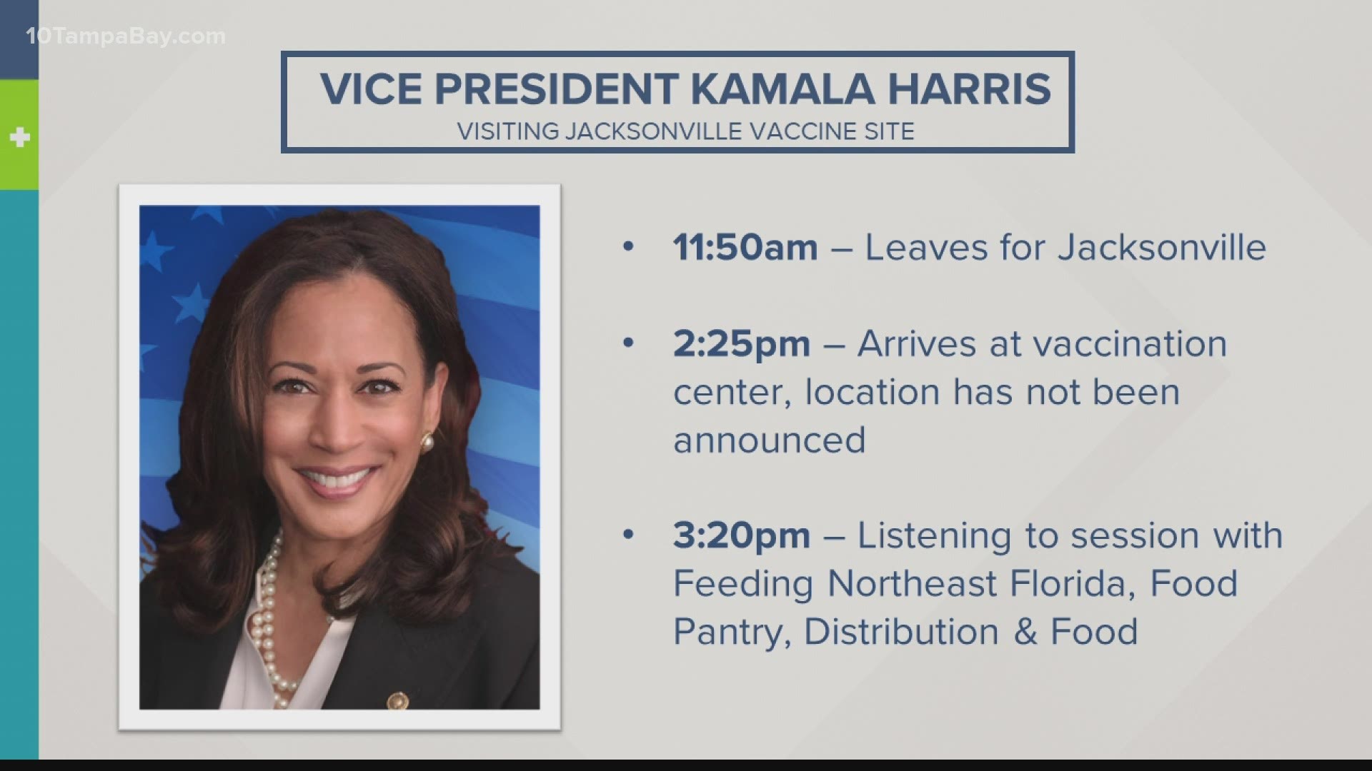 The trip is part of Vice President Harris and President Joe Biden's "Help is Here" tour, a cross-country effort highlighting the $1.9 trillion COVID-19 relief plan.