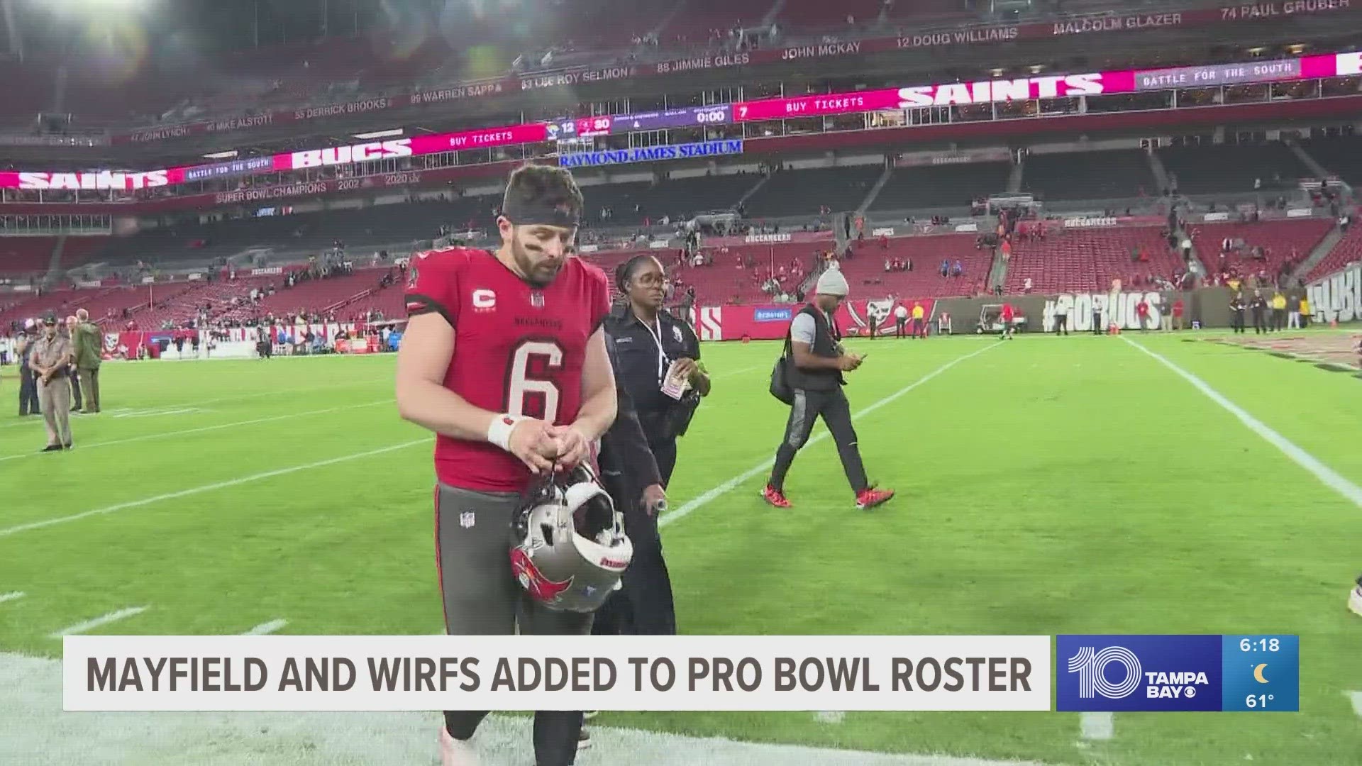 This is Baker Mayfield's first Pro Bowl selection and Tristan Wirfs' third consecutive.