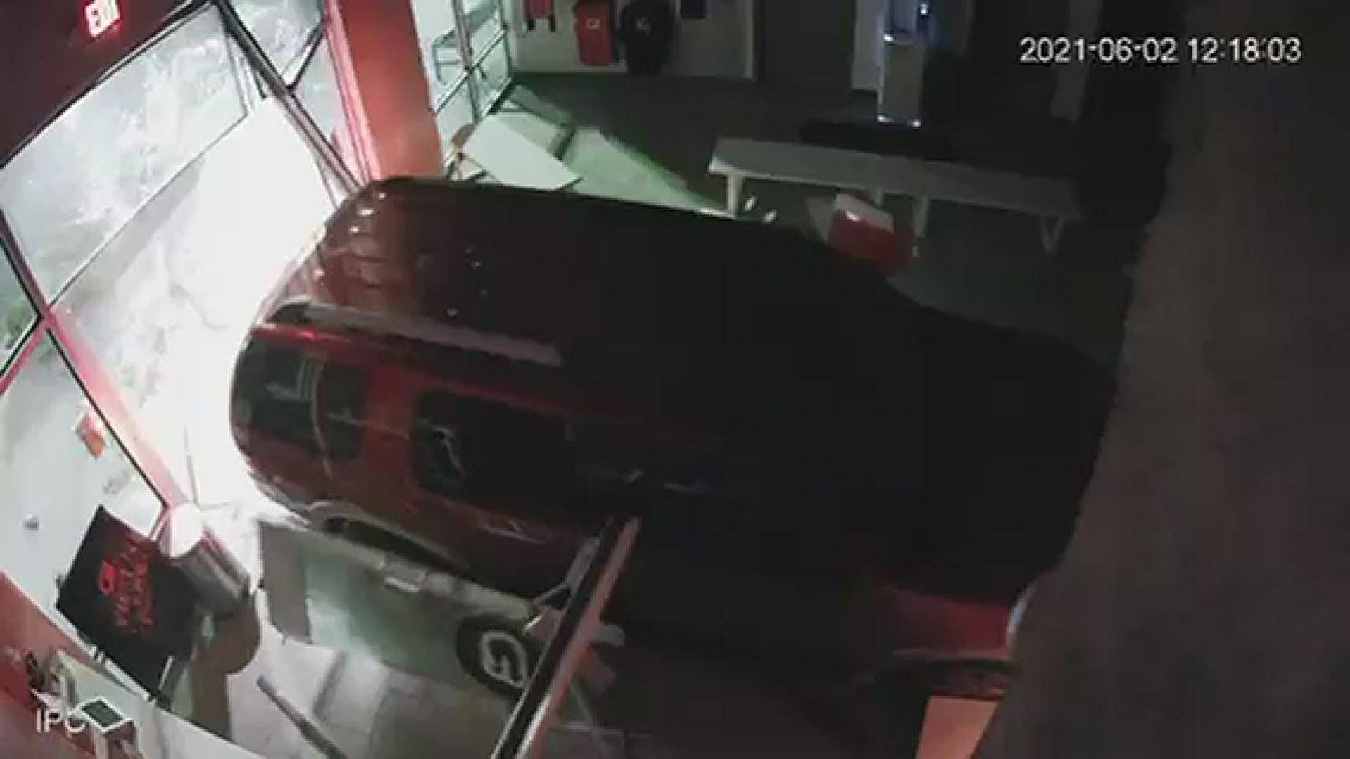 An SUV plowed through the front of Cyclebar on Wednesday in Trinity, Florida.