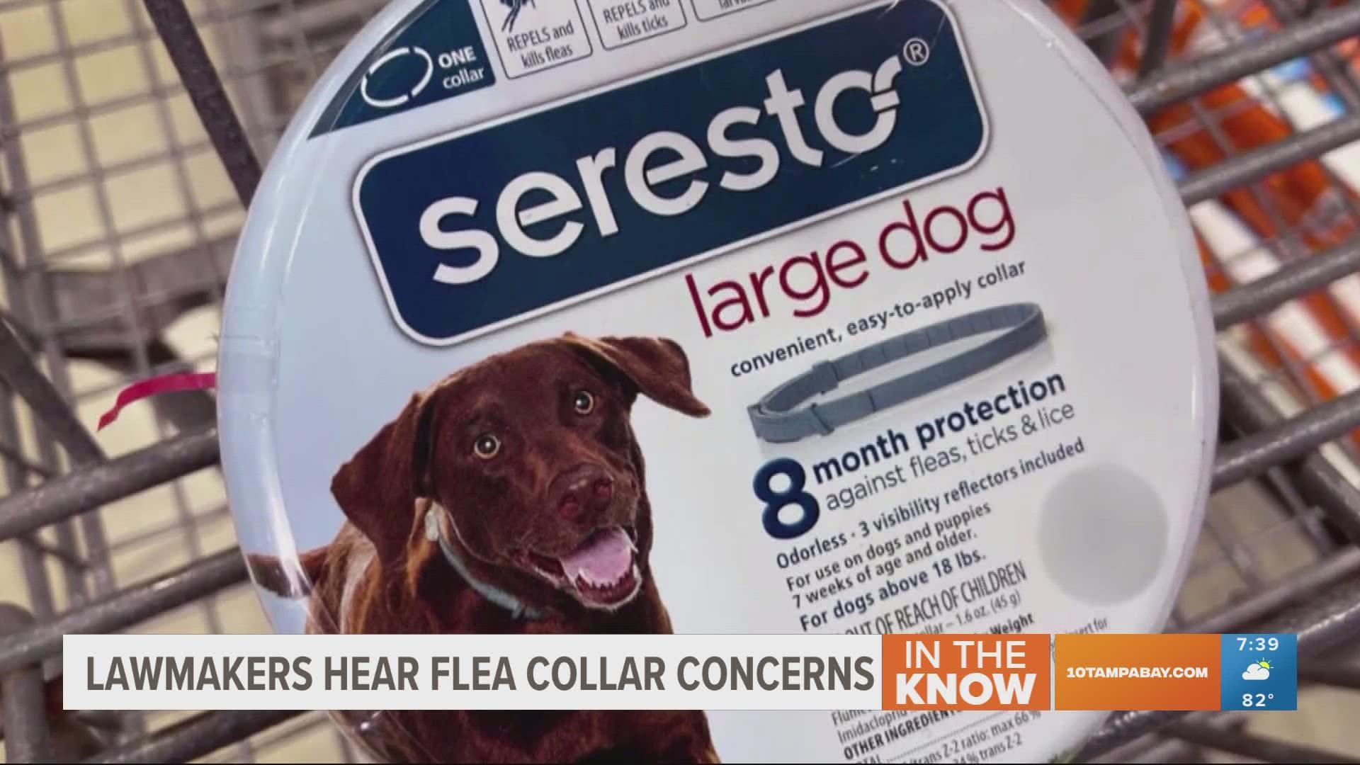 Lawmakers say the Seresto flea collar made by Elanco is linked to almost 100,000 incidents and 2,500 pet deaths reported to the EPA.