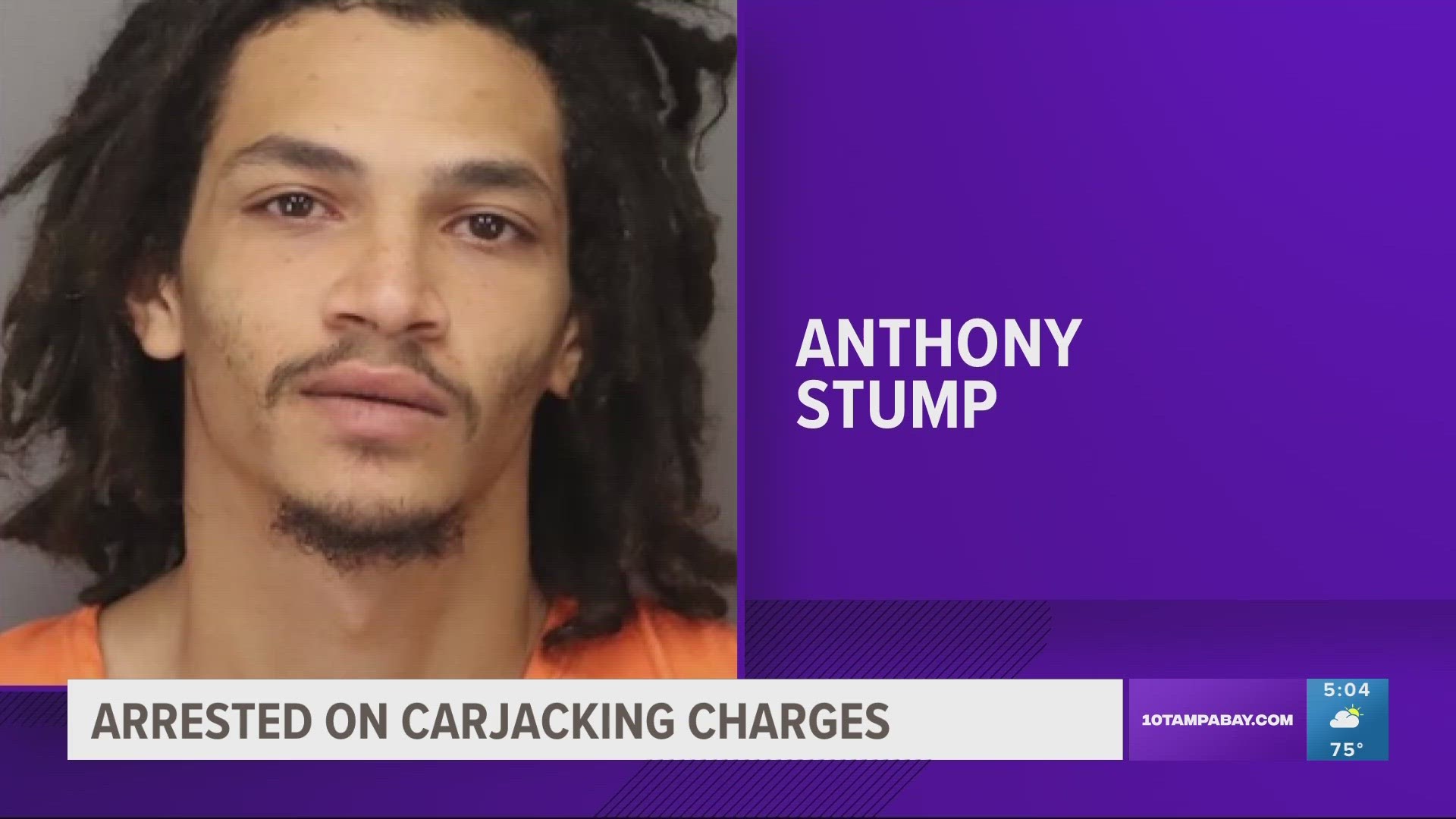 Anthony Stump, 23, and a 17-year-old were arrested after crashing a car twice following a chase.