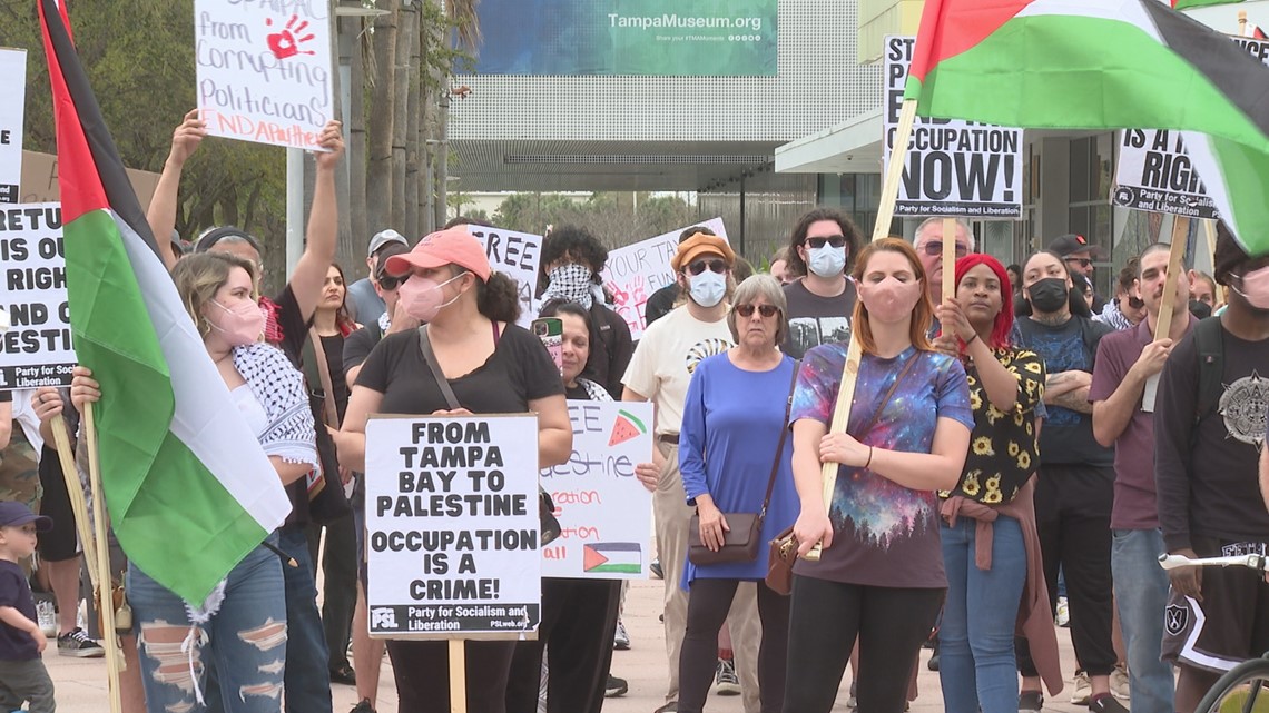 Protestors march in solidarity with Palestine | wtsp.com