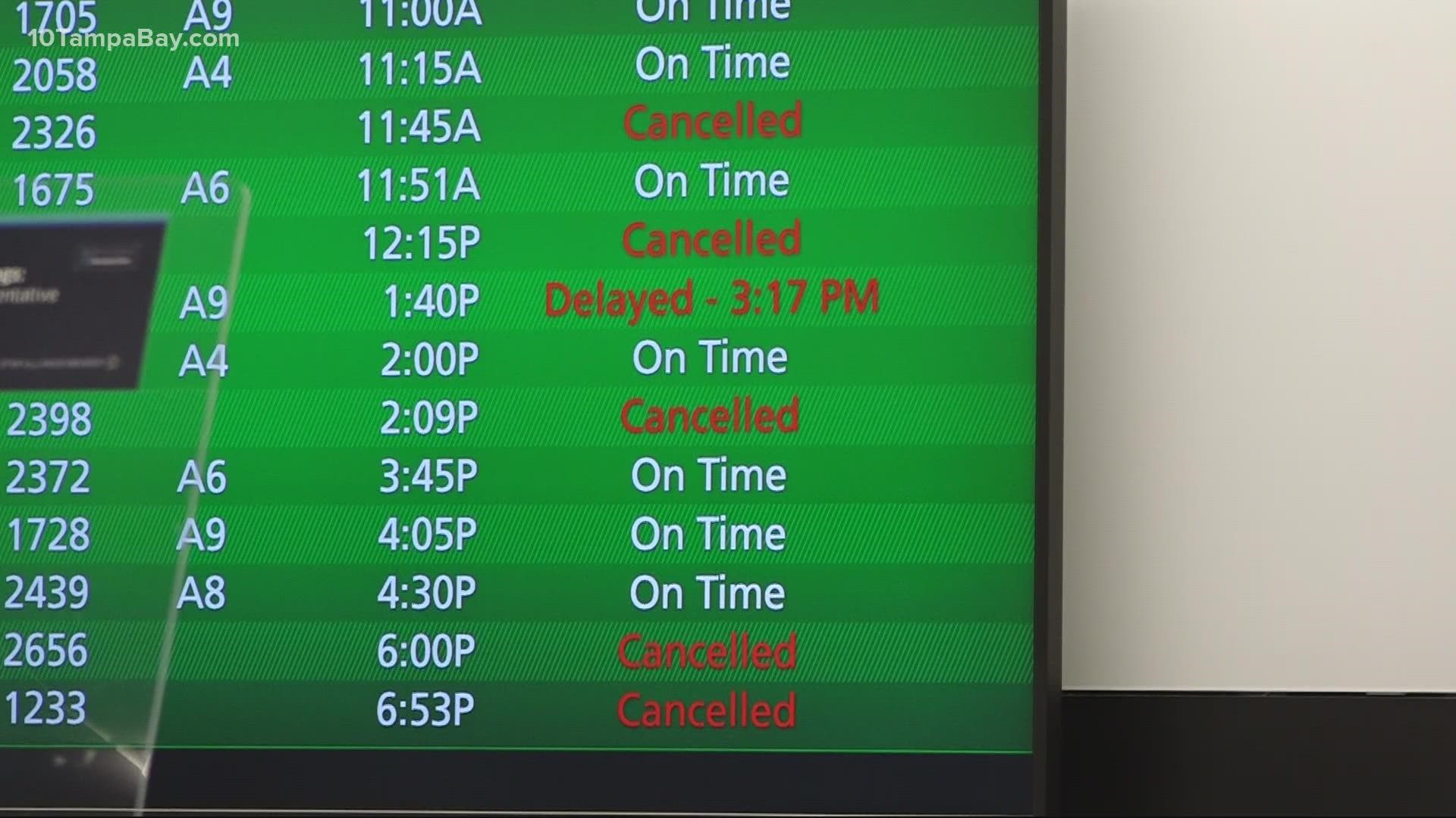 United and Delta airlines are seeing the most cancellations due to the spread of the omicron variant.