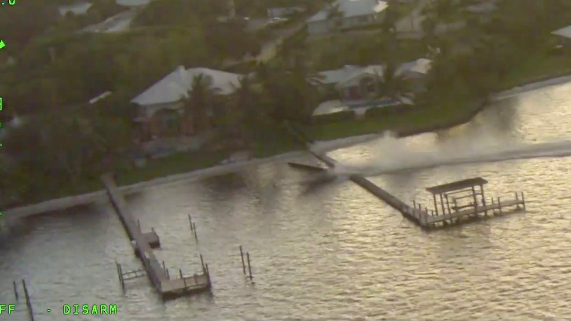 Boat goes airborne in Martin County, Florida