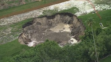 75-foot-wide sinkhole in Lakeland likely caused by nearby drilling