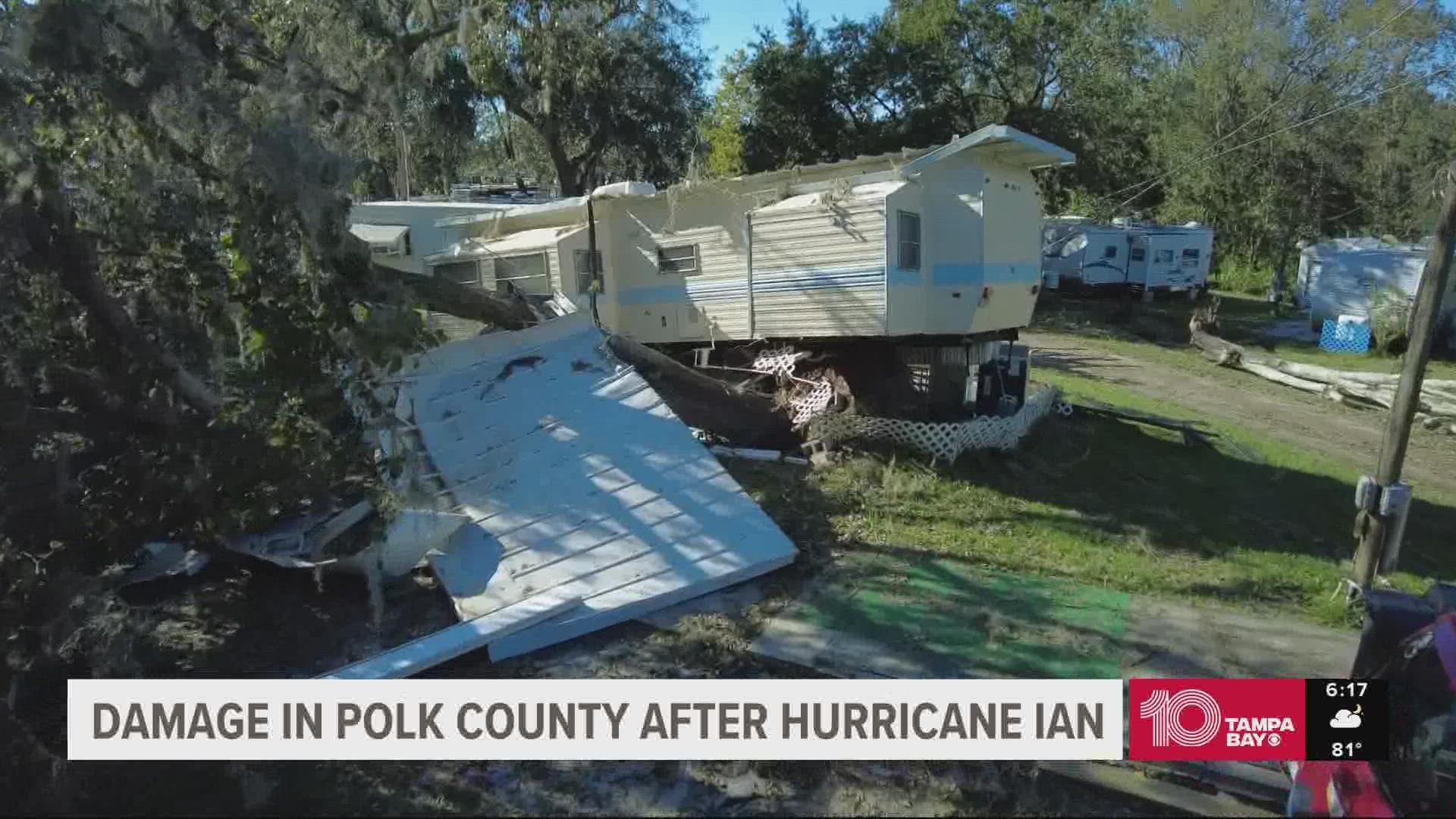 Homes and businesses suffered damage by downed trees and water in the storm.