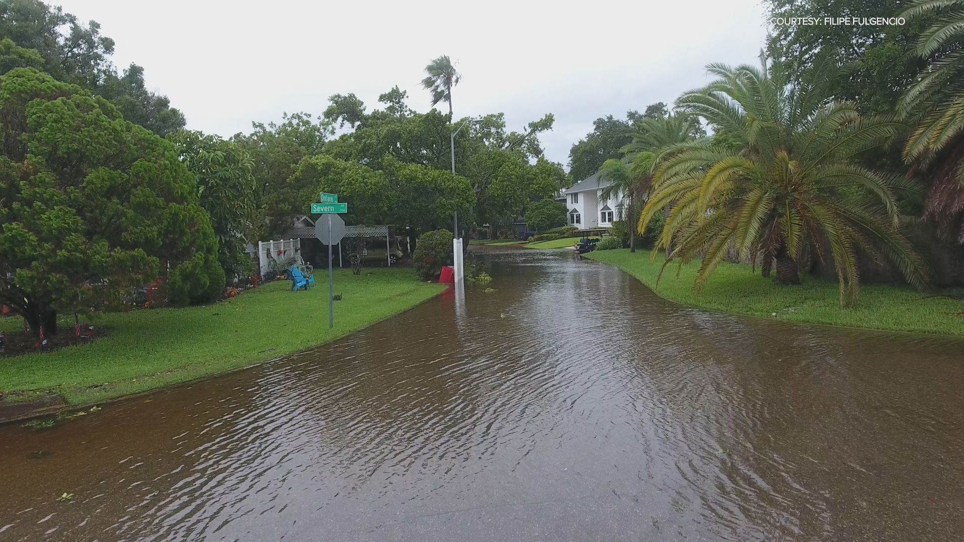 Flooding rain and storm surge from Hurricane Debby overwhelmed some roadways on Tampa's Davis Islands.