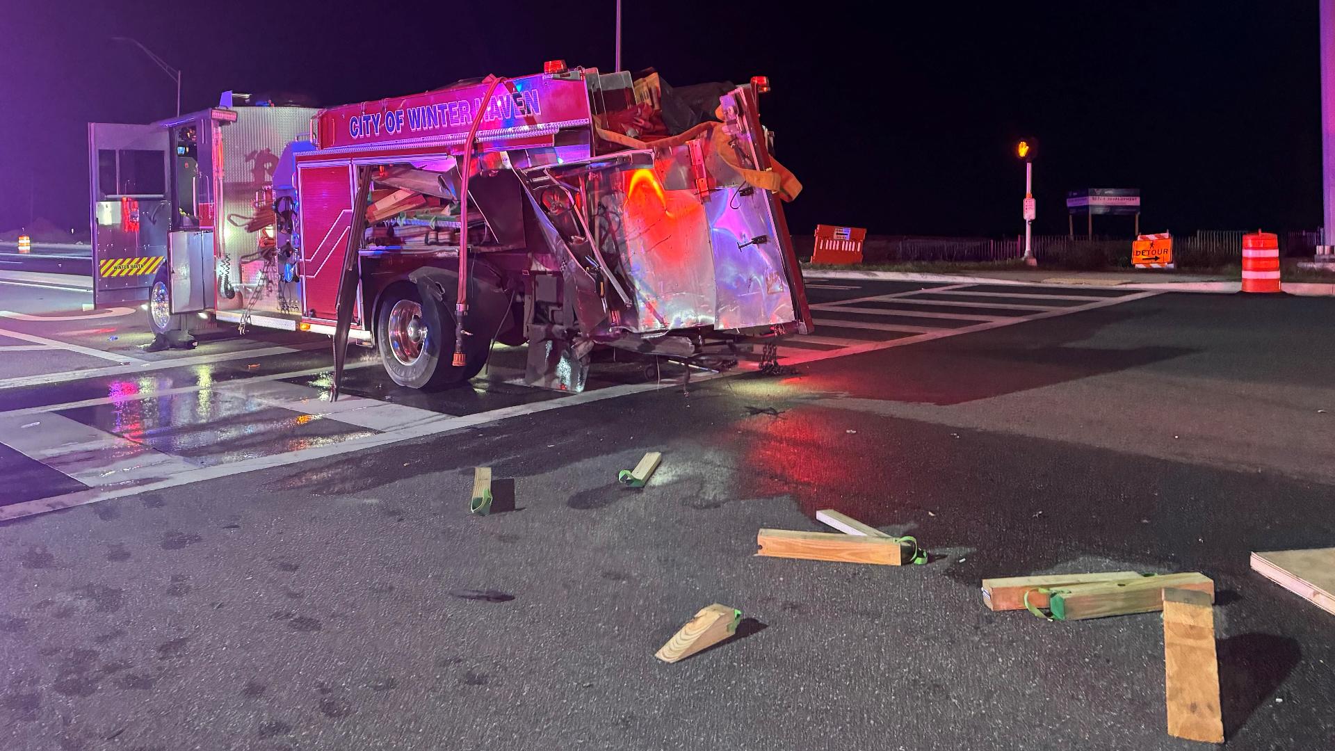 Driver injured after crashing into Winter Haven fire truck, police say ...