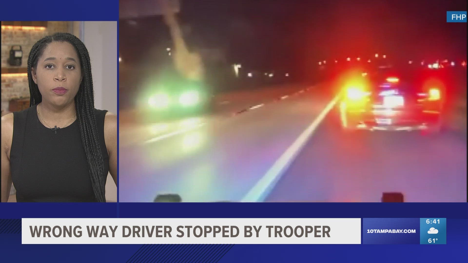 Dashcam video from FHP shows the trooper having to force the car to stop with his cruiser.