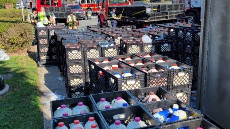 Oh no: Semi-truck carrying 1,000 crates of milk overturned in Florida