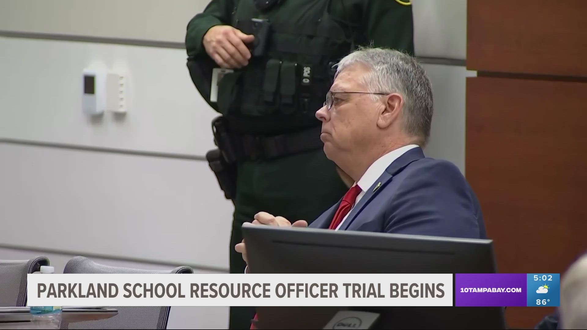 Opening statements are underway in the trial of a former Florida sheriff's deputy charged with failing to stop the Parkland school massacre five years ago.