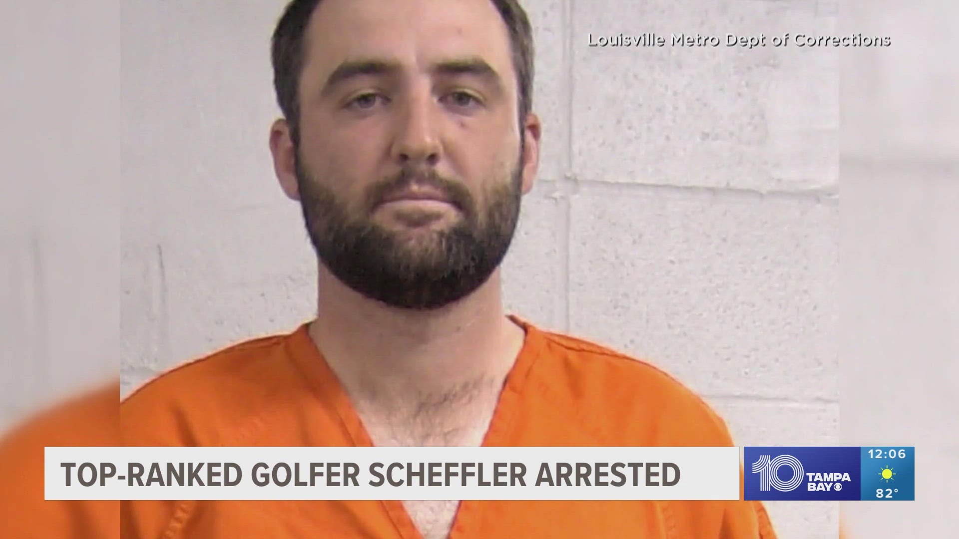 ESPN said Scheffler, who has a morning tee time, drove past a police officer and the officer went after his car screaming at him.