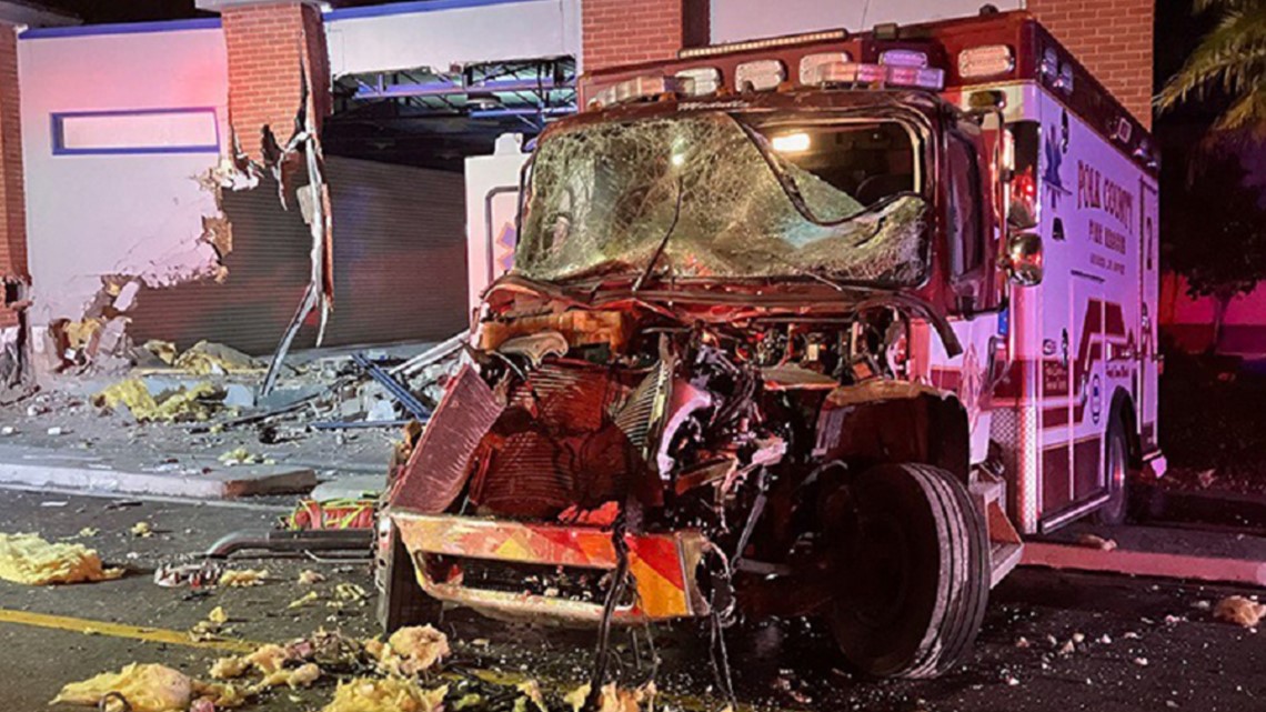 4 Crew Members Hurt After Florida Ambulance Crashes Into Building