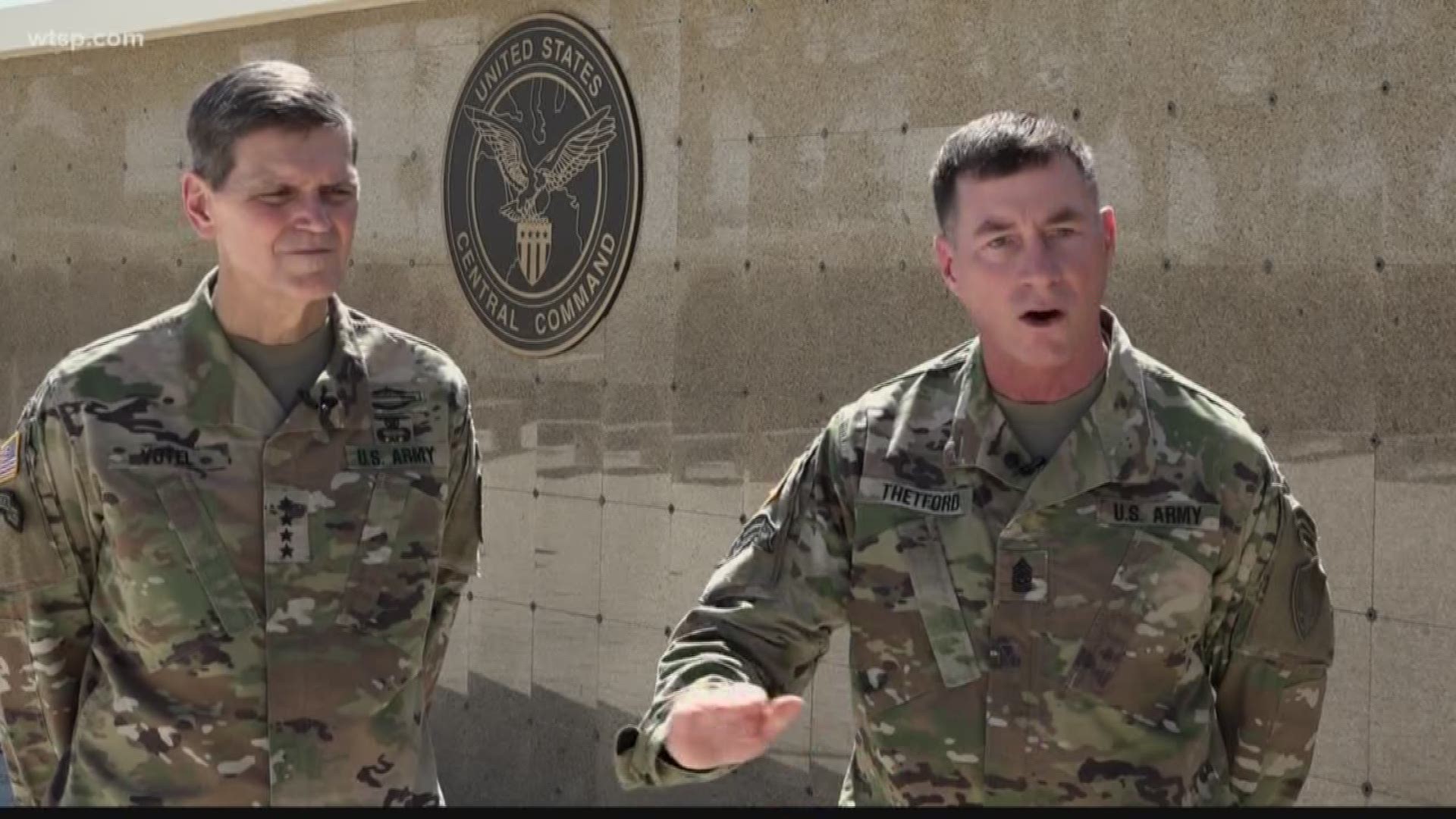 Outgoing CENTCOM commander General Joseph Votel and his command sergeant major, Bill Thetford, discussed bringing women into special operations forces.