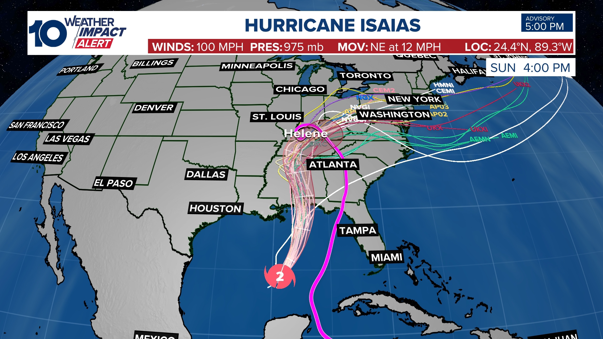 TRACKER: Watch Hurricane Isaias using forecast cone, spaghetti models ...