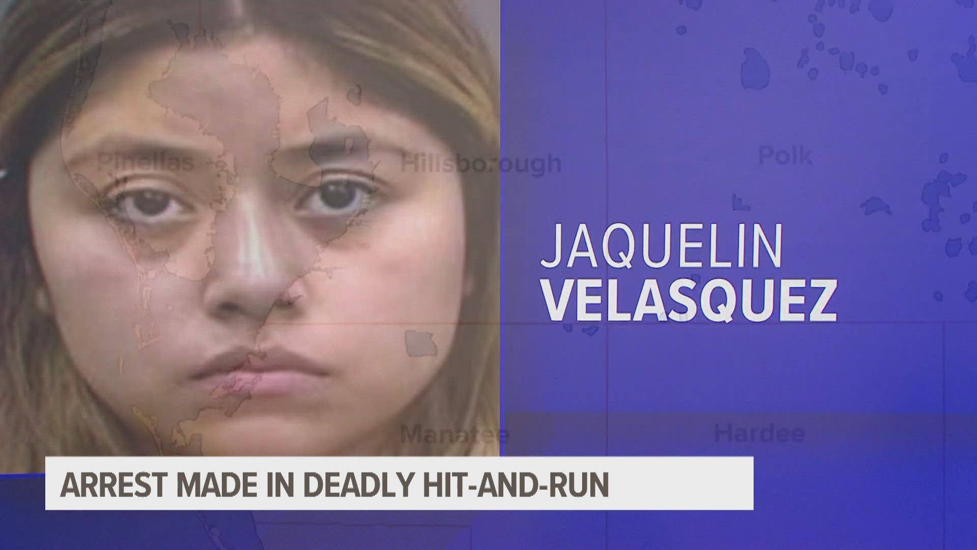 Jaquelin Velasquez, 20, has been charged with leaving the scene of a crash involving a death, according to Florida Highway Patrol.