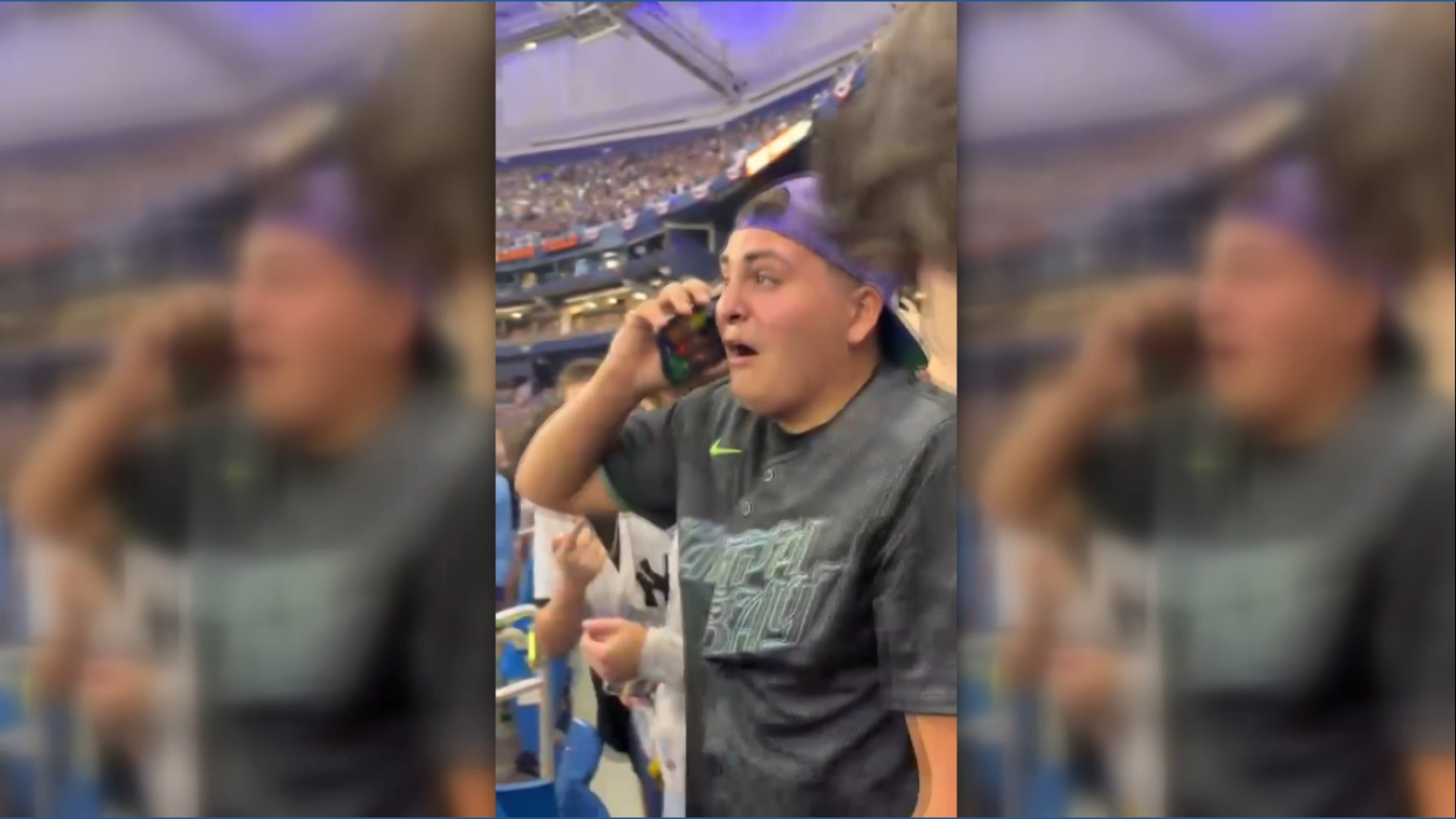 'I got to call my dad': Teen with viral reaction to Rays World Series ...