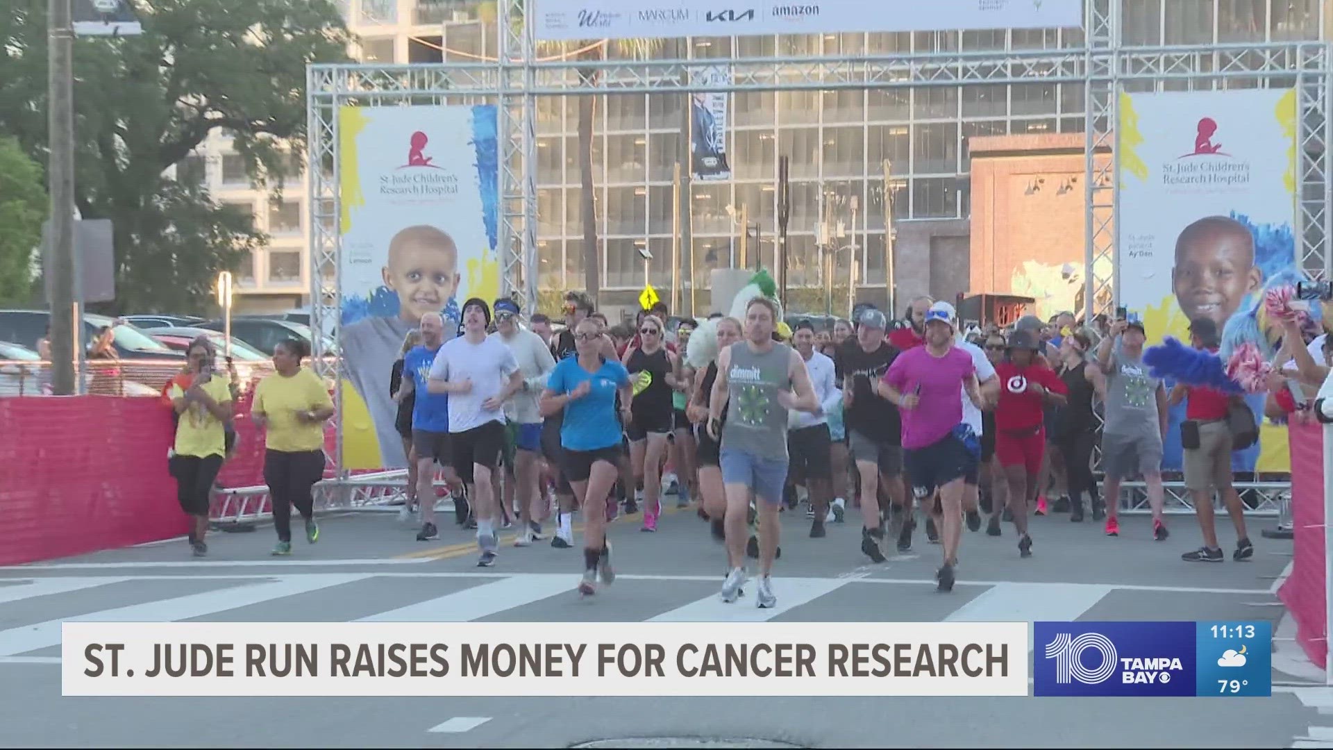 Families shared emotional stories at the organization's walk/run in Tampa, which raised money for childhood cancer research.