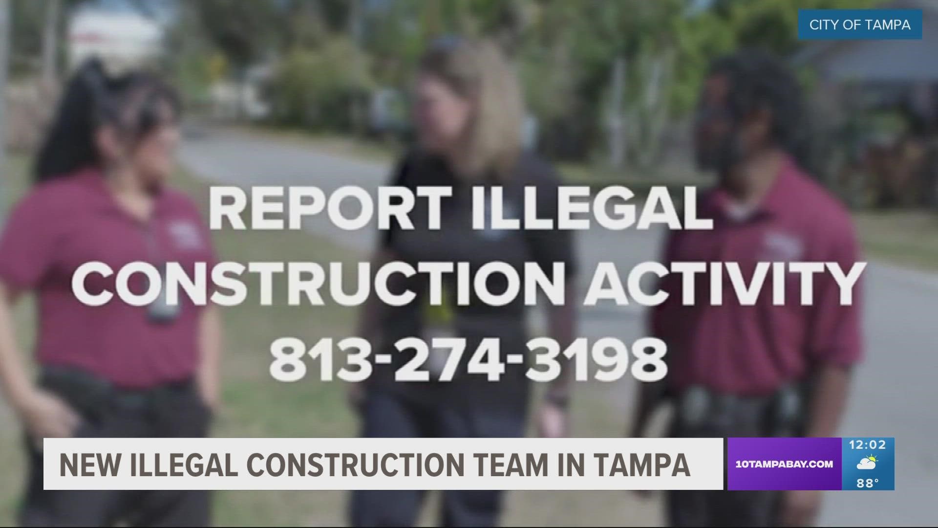 Since 2019, in Tampa alone, there have been 2000 complaints about illegal construction.