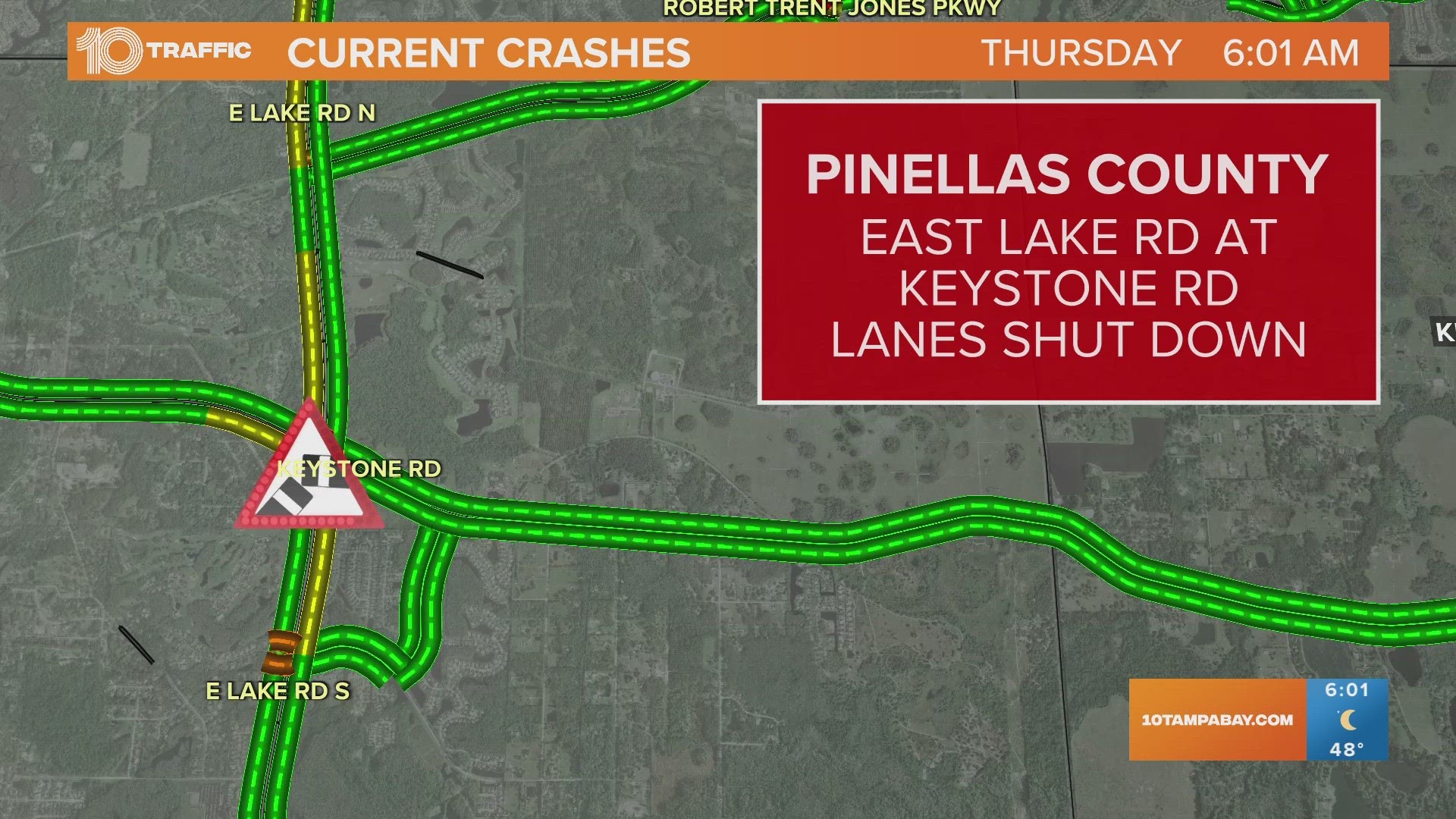 If East Lake Road in Pinellas County is part of your commute, it's a good idea to find an alternate route this morning.